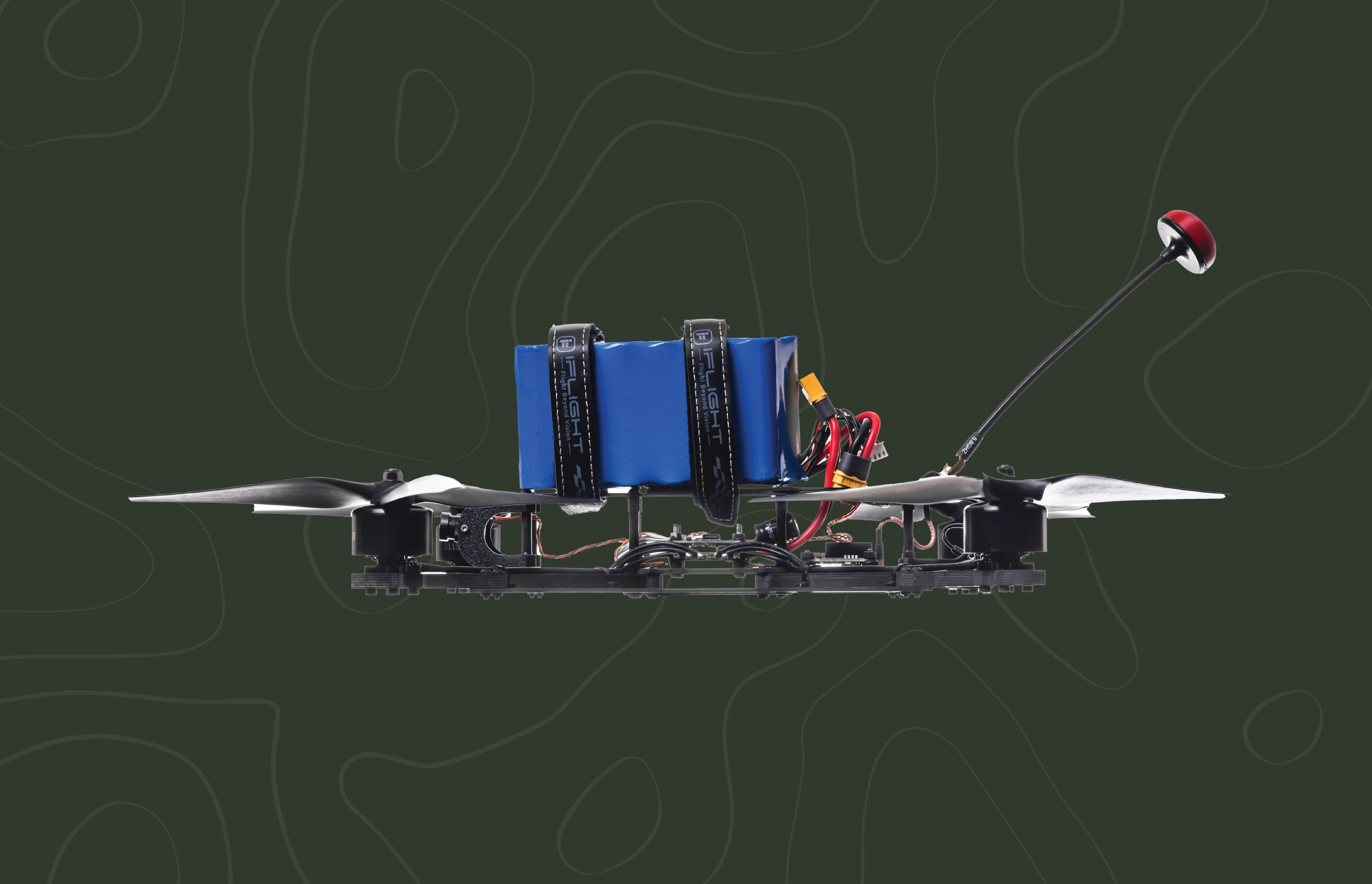 FPV U7 quadcopter from the side.