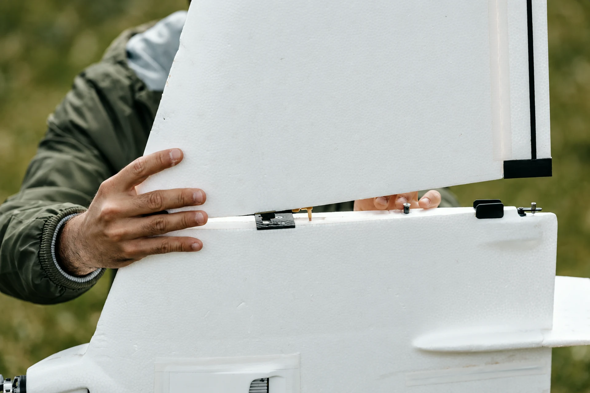 Close-up of the SHADOWLEAF airframe during inspection
