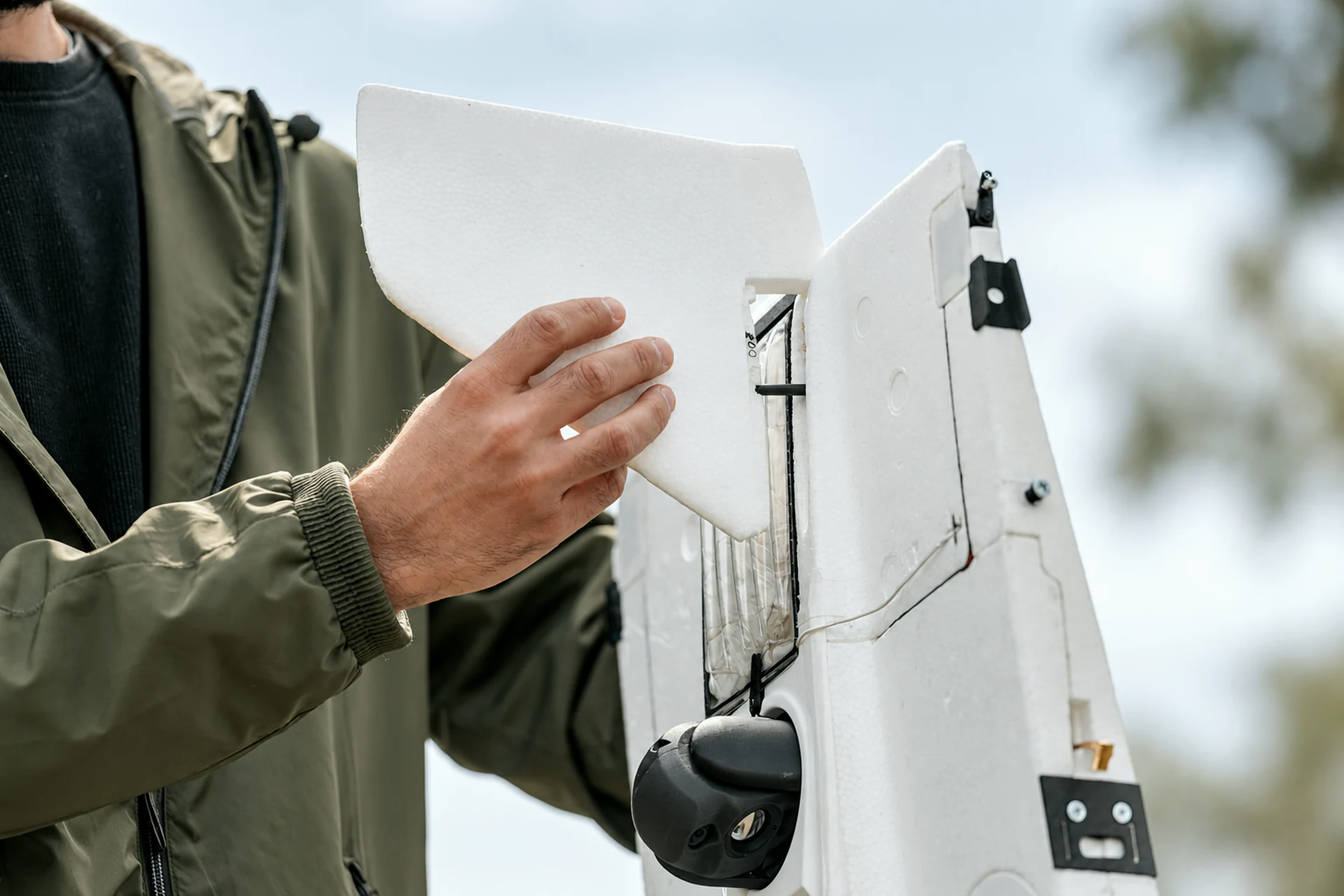 Technician assembling the SHADOWLEAF UAV